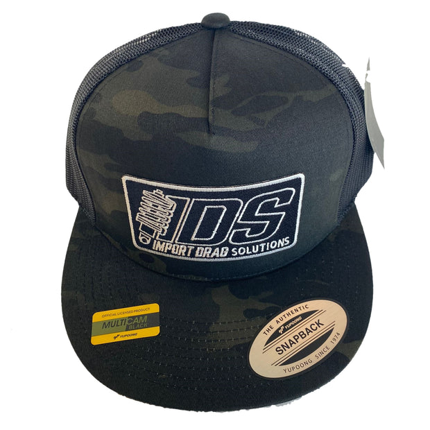 Black Camo Flat Bill