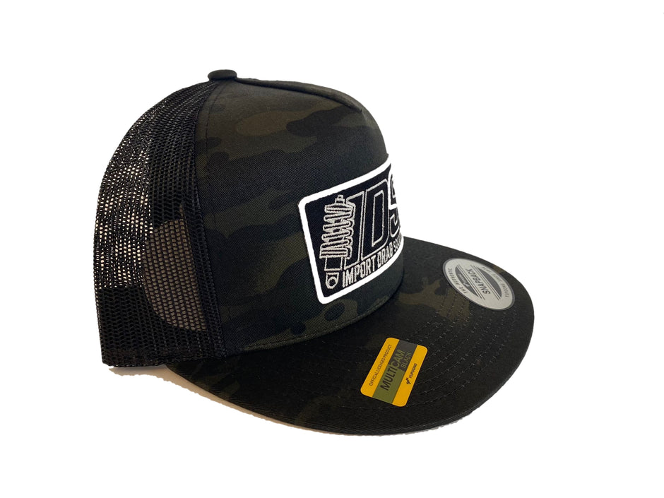 Black Camo Flat Bill