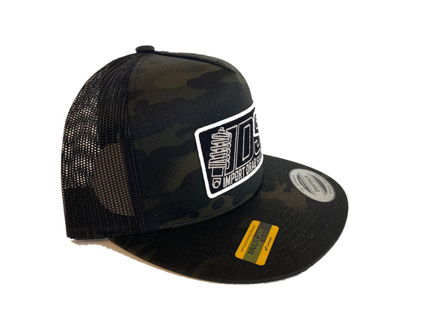 Black Camo Flat Bill