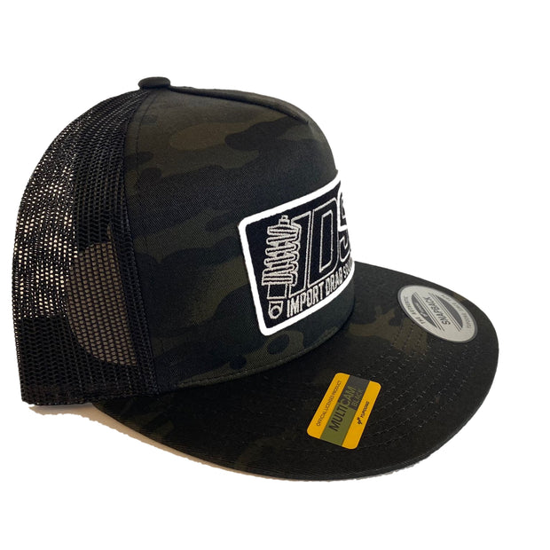 Black Camo Flat Bill