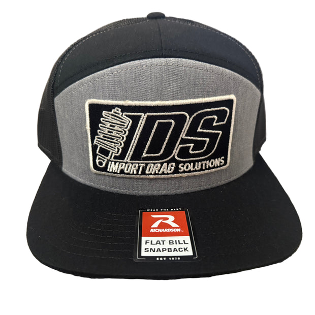 **NEW ** Grey / Black 7 Panel - Flat Bill