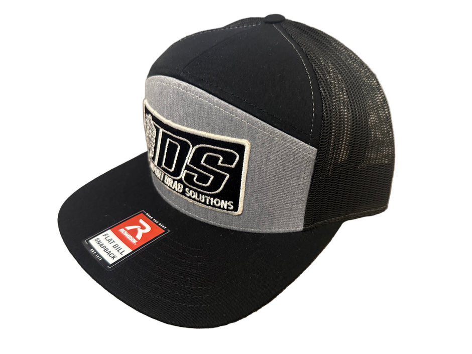 **NEW ** Grey / Black 7 Panel - Flat Bill